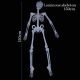 elvesmall Halloween Hanging Luminous Skeleton Decoration Full Body Noctilucent Ghost Bone Halloween party Outdoor Garden Crazy Scary props