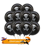 elvesmall 18pcs/set 18inch Orange Stars Foil Balloons Gold Confetti Black Latex Ball Halloween Kids Birthday Party Decors Inflate Balls