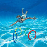 elvesmall Children's Pool Toys Underwater Diving Circle Competition Toy Summer Fun Swimming Pool Training Accessories Pool