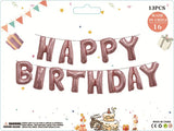 elvesmall  13Pcs/Set 16Inch Happy Birthday Letter Balloon Birthday Party Decoration Aluminum Film Balloon