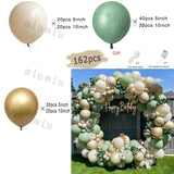 elvesmall Jungle Safari Green Balloon Garland Arch Kit Kids Birthday Party Supplies Deer Pattern Gold Latex Ballons Baby Shower Decoration