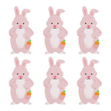 elvesmall  6pcs Cute Easter Bunny Candy Box Pink Rabbit Ear Chocolate Biscuit Gifts Packaging Boxes For Happy Easter Birthday Party Decor