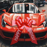 elvesmall  Happy Birthday Car Bow Sweet 30 Inch Giant Butterfly Car Pull Bow Decorative Huge Bow for Christmas Party Birthday Gift Wrapping