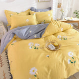elvesmall 100% Cotton Bedding Set Duvet Cover Pillowcases Breathable Skin-friendly Freshing Floral Style 16 Sizes