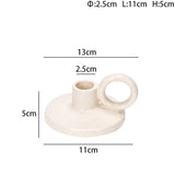 elvesmall Ceramic Candle Holder for Pillar Taper Candle White Pottery Candlestick Wedding Decoration Table Decorative Candle Holder