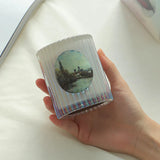 elvesmall 6.35OZ Luxury Decoration Candle Scented Candle In Glass Jar Unique Stripe Large Aromatic Candle for Wedding Roman Decoration