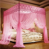 elvesmall New Pirncess Lace Mosquito Net for Bed Square Romantic Curtain Bed Net Canopy Mosquito Tent Mesh