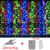 elvesmall LED Fairy String Lights Outdoor Waterproof Waterfall Street Garland Curtain Lights For Patio Christmas Wedding Party Decoration