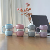 elvesmall 1pc 425ml Unique Knit Style Ceramic Coffee Mug Insulated Funny Gift for Family Holiday Tea Cup Gift Summer and Winter Drinkware