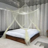 elvesmall  Palace Summer Mosquito Net Four Corner Open Queen Bed Mosquito Net Foldable Anti-mosquito Net Portable Outdoor Camping Tent