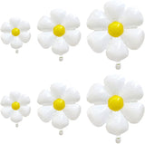 elvesmall  White Daisy Flower Foil Balloon Plumeria Helium Ball Wedding Kids Birthday Party Decoration Baby Shower INS Photo Props