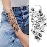 elvesmall Women's Fashion Flower Temporary Tattoos Sticker Fake Rose Feather TatooS Decal Waterproof Body Art Legs Arm Tatoos For Women