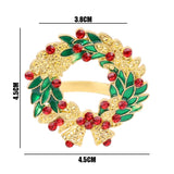 elvesmall  Christmas Napkin Rings Gold Zinc Alloy Bling Napkin Buckle for Christmas Wedding Table Party Decoration New Year Napkin Holder