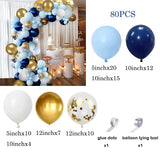 elvesmall Navy Blue White Balloons Arch Garland Kit Silver Confetti Ballon First Birthday Party Decorations Graduation Wedding Baby Shower