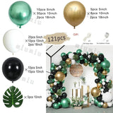 elvesmall  Retro Green Balloon Garland Arch Kit Wedding Birthday Balloons Decoration Party White Balloons For Baby Shower Decor Supplies