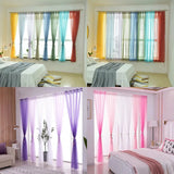 elvesmall Free Customization Sheer Tulle Curtains Shading Heat Insulation Pure Color Rod Pocket for Bedroom Living Room Voile Window