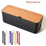 elvesmall Cable Storage Box Power Strip Wire Case Anti Dust Charger Socket Organizer Network Line Storage Bin Charger Wire Management