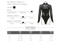 srczz Sexy Wild Women Bodysuit Long Sleeve See Through Skinny Mesh Patchwork Vacation Party Club Streetwear Bodycon Tops Black