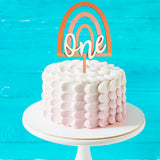 elvesmall  Boho Rainbow Wood One Birthday Cake Topper Bohemian Birthday Cupcake Princess Girl 1st First Birthday Baby Shower Party decor