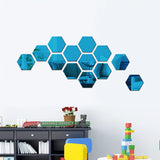 elvesmall 6/12Pcs Hexagon Acrylic Mirror Wall Stickers Home Decor DIY Removable Mirror Sticker Living-Room Decal Art Ornaments For Home