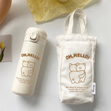 elvesmall  -  INS Large Capacity Korean Version Simple Cute High Beauty  Harajuku Style Super Cute Student Girl Heart Insulation Cup Porta