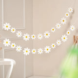 elvesmall Daisy Flower Banner Paper Daisy Flower Garland Flag Boho Girl Birthday Party Decor Daisy Happy Birthday Party Wedding Supplies