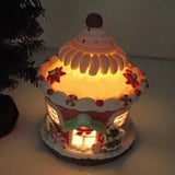 elvesmall Christmas Luminous Castle Christmas Tree Decoration Ornaments Soft Clay Cute Macaron Accessories Xmas Holiday Supplies