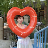 elvesmall INS 40 inch Love Heart Aluminium Film Balloon With Bowknot Helium Balloon Valentine's Days Wedding Party Decoration Photo Props