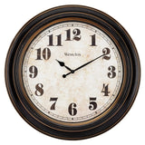 elvesmall Clock Wall Decor Brown and Bronze Round Oversized Classic Analog Quartz Accurate Wall Clock Large Living Room Decoration Clocks