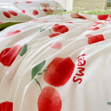 elvesmall Cute Beautiful 100% Cotton Bedding Set: 1 Duvet Cover 2 Pillowcases 1 Fitted Sheet, Soft Breathable for Single or Couple Bed