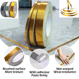 elvesmall 50M Gold black Self-Adhesive Tile Stickers Tape Floor Waterproof Wall Gap Sealing Strip Tile Beauty Seam Sticker Home Decoratio