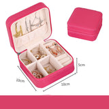 elvesmall Portable Jewelry Box Jewelry Organizer Display Travel Jewelry Case Boxes Button Leather Storage Zipper Jewelers Makeup Organizer