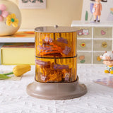 elvesmall Makeup Brush Storage Box, Transparent Acrylic Multi-layer Storage Box, Suitable for Dressing Table Rotatable Desktop Storage Box