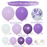 elvesmall Purple Balloons Garland Arch Kit Birthday Party Decoration Kids Wedding Birthday Party Supplies Baby Shower Decor Latex Ballon