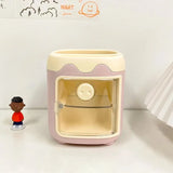 elvesmall Piggy Drawer Pen Holder Girl Heart Student Multifunctional Storage Office Stationery Rreative  Cartoon Multi Grid Cute