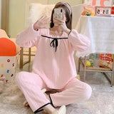 elvesmall Square Collar Women Pajamas Set Winter Sleepwear Fleece Velvet 2 Piece Pant Home Suit Fluffy Korean Solid Piiama Warm Night Wear