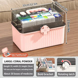 elvesmall 1pc Medicine Chest, Household Portable Multi-layer Box With Large Capacity, Emergency Storage