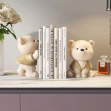 elvesmall Cream Wind Bear Decoration, Bookstore Bookstand, Light, Luxury, High End, Home Decoration, Entrance, Living Room, Craft Gift