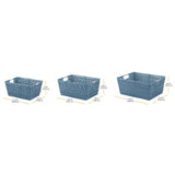 elvesmall Storage Tote Baskets - Set of 3  Berry Blue Organizer   Containers   Box