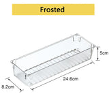 elvesmall Clear Drawer Organizer Transparent Drawer Divider Storage Box Bins Case for Utensil Cosmetic Groceries Kitchen Tableware