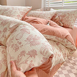 elvesmall Ins Jacquard Girls Comfort Bedding Set Soft  Cotton Bed Sheet  Quilt Cover Pillowcase Bed Linens comforter sets 이불세트 이불커버세트