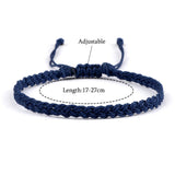 elvesmall Valentines Day Gift New 26 Styles Wax Line Handmade Braided Bracelet Adjustable Couple Bracelet Jewelry Gift for Friend Women Men Bangles