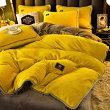 elvesmall Luxury Milk Velvet Ultra-thick Warm Bedding Set for Winter Warmth Skin-friendly Duvet Cover Set King Antistatic Quilt Cover Sets