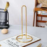 elvesmall Northern European Ins Gold Wrought Iron Tissue Holder Napkin  Stand Desktop Storage Rack Dining Table Kitchen  Roll