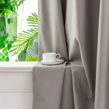 elvesmall 1PC Blackout Curtains for Bedroom Full Light Blocking Drapes With Black Backing Thermal Insulated For Living Room Grey