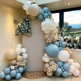 elvesmall Blue Gold Balloon Garland Arch Kit Birthday Party Decor Foil Latex Ballon Wedding Birthday Party Baby Shower Kids Baloon