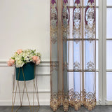 elvesmall Europe Luxury Light Embroidery Floral Sheer Curtain for Living Room Voile Drape Villa Window Treatment Custom