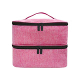 elvesmall Storage Double-Layer Nail Tools Nail Polish Carrying Case Nail Organizers and and Dryer Case Holds 30 Various Size Bottles