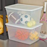 elvesmall 58 Qt Storage Box Clear Base White Lid Set of 8