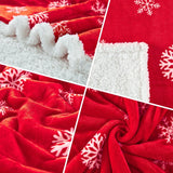elvesmall Red Christmas blanket, fluffy soft and comfortable cushion blanket, wool flannel plush microfiber sofa blanket